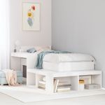 Casa si Gradina - Mobilier - Comode si corpuri - Noptiere - Noptiera cu birou, alb, 232x112x75 cm lemn masiv de pin - Infinity.ro