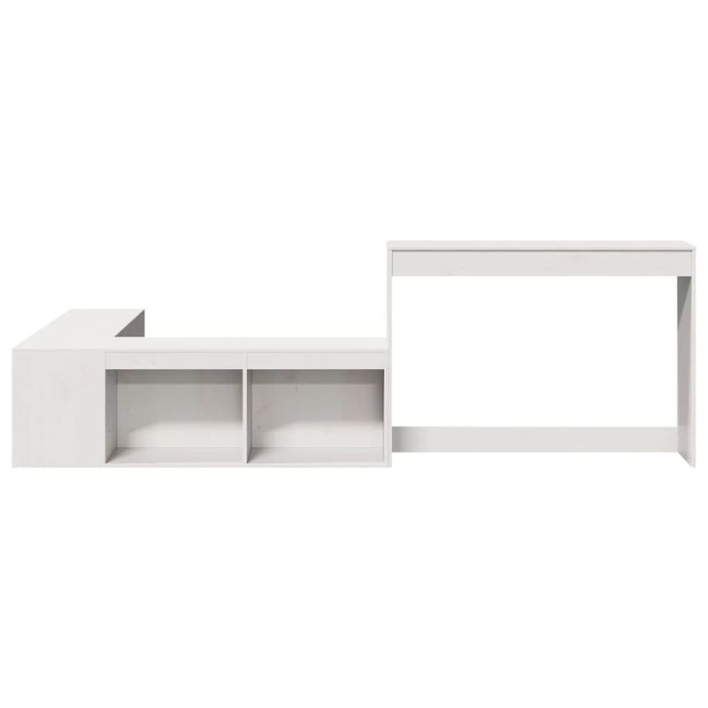 Casa si Gradina - Mobilier - Comode si corpuri - Noptiere - Noptiera cu birou, alb, 232x112x75 cm lemn masiv de pin - Infinity.ro