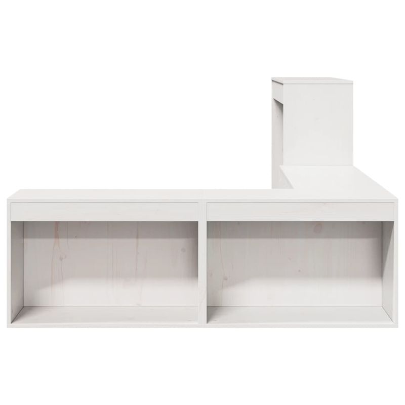 Casa si Gradina - Mobilier - Comode si corpuri - Noptiere - Noptiera cu birou, alb, 232x112x75 cm lemn masiv de pin - Infinity.ro
