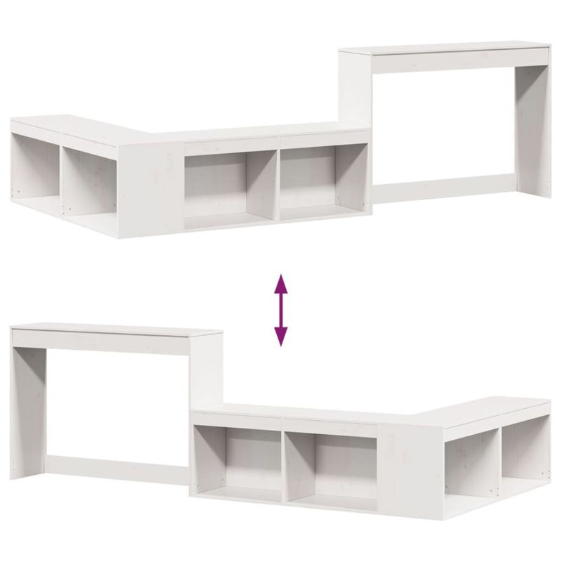 Casa si Gradina - Mobilier - Comode si corpuri - Noptiere - Noptiera cu birou, alb, 232x112x75 cm lemn masiv de pin - Infinity.ro