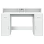Casa si Gradina - Mobilier - Mese si birouri - Birouri - Birou cu lumini LED, alb, 140x55x91 cm, lemn prelucrat - Infinity.ro