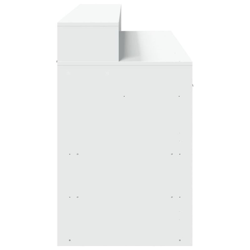 Casa si Gradina - Mobilier - Mese si birouri - Birouri - Birou cu lumini LED, alb, 140x55x91 cm, lemn prelucrat - Infinity.ro