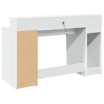 Casa si Gradina - Mobilier - Mese si birouri - Birouri - Birou cu lumini LED, alb, 140x55x91 cm, lemn prelucrat - Infinity.ro