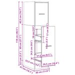 Casa si Gradina - Mobilier - Dulapuri si sifoniere - Dulapuri - Dulap de farmacie, gri beton, 30x41x118 cm, lemn prelucrat - Infinity.ro