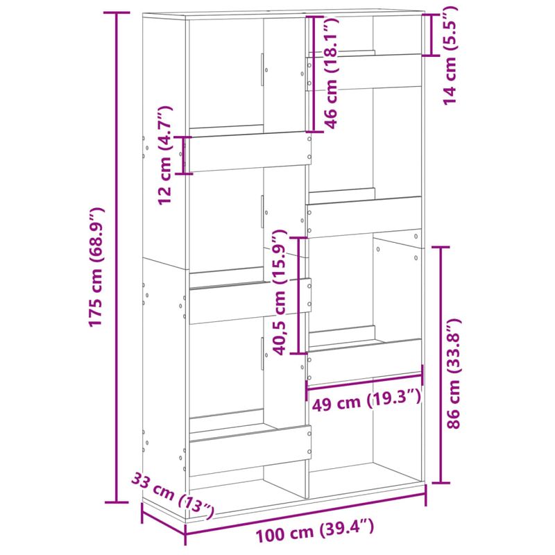 Casa si Gradina - Mobilier - Biblioteci si rafturi - Biblioteci - Separator de camera, alb, 100x33x175 cm, lemn prelucrat - Infinity.ro