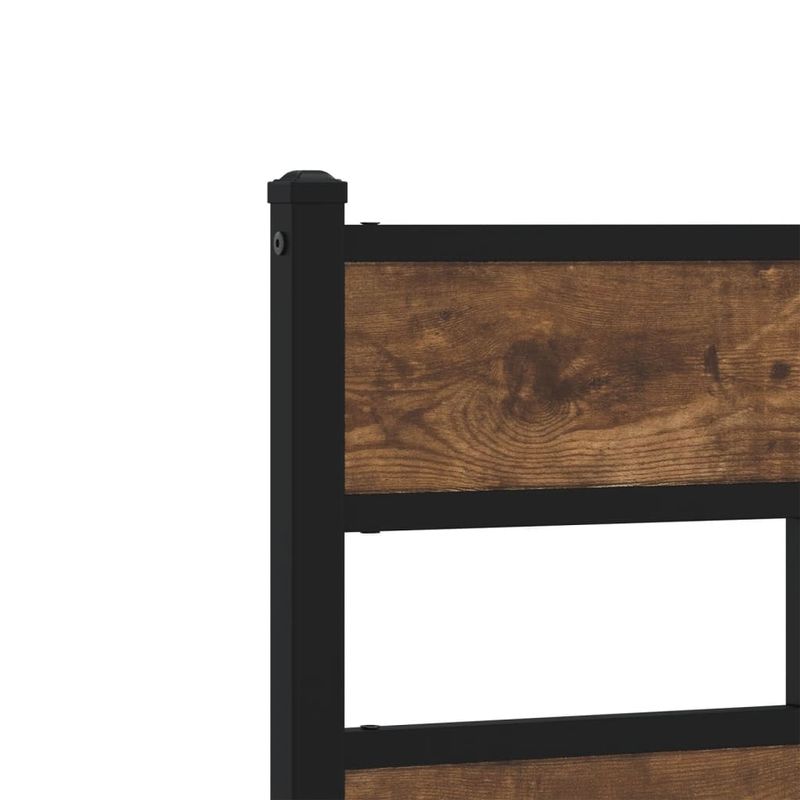 Casa si Gradina - Mobilier - Paturi si accesorii - Paturi - Cadru pat metalic fara saltea, stejar fumuriu, 90x200 cm - Infinity.ro