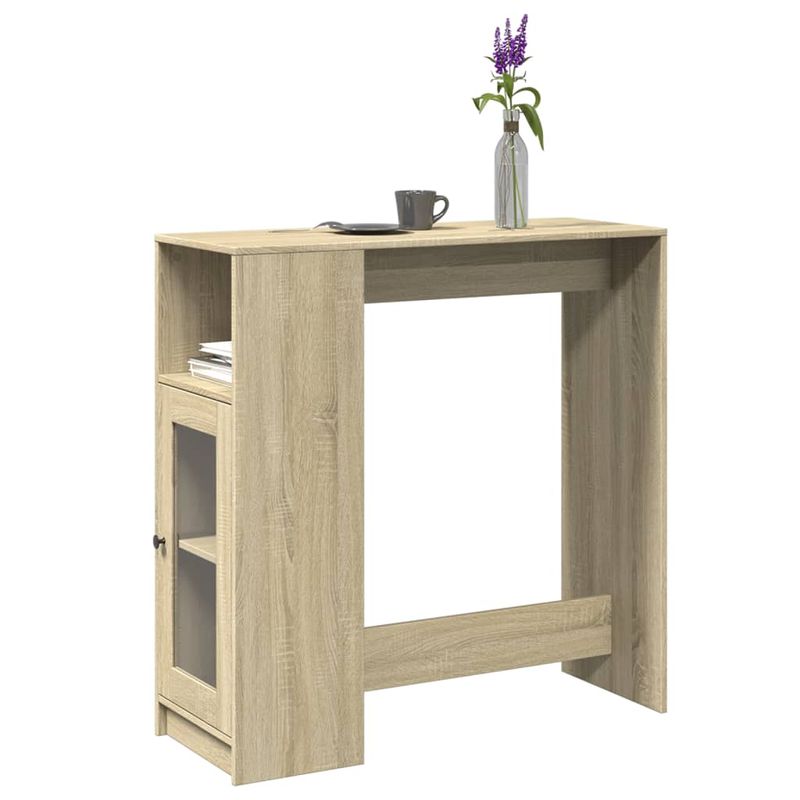 Casa si Gradina - Mobilier - Mese si birouri - Mese bucatarie si dining - Masa bar cu rafturi stejar sonoma 101x40x103,5cm lemn prelucrat - Infinity.ro