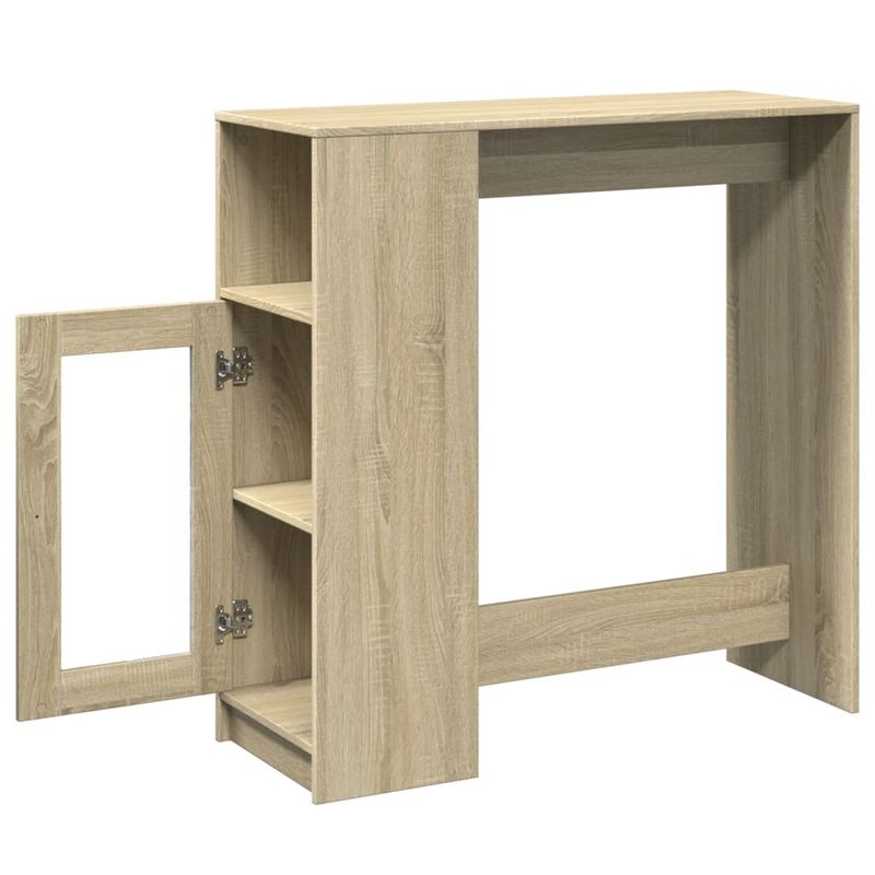 Casa si Gradina - Mobilier - Mese si birouri - Mese bucatarie si dining - Masa bar cu rafturi stejar sonoma 101x40x103,5cm lemn prelucrat - Infinity.ro