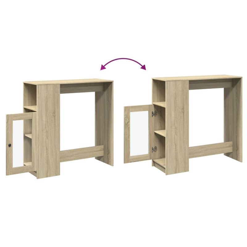 Casa si Gradina - Mobilier - Mese si birouri - Mese bucatarie si dining - Masa bar cu rafturi stejar sonoma 101x40x103,5cm lemn prelucrat - Infinity.ro