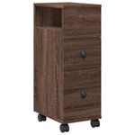 Casa si Gradina - Mobilier - Dulapuri si sifoniere - Dulapuri - Dulap de baie ingust cu roti, stejar maro, lemn prelucrat - Infinity.ro