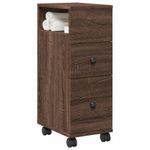 Casa si Gradina - Mobilier - Dulapuri si sifoniere - Dulapuri - Dulap de baie ingust cu roti, stejar maro, lemn prelucrat - Infinity.ro