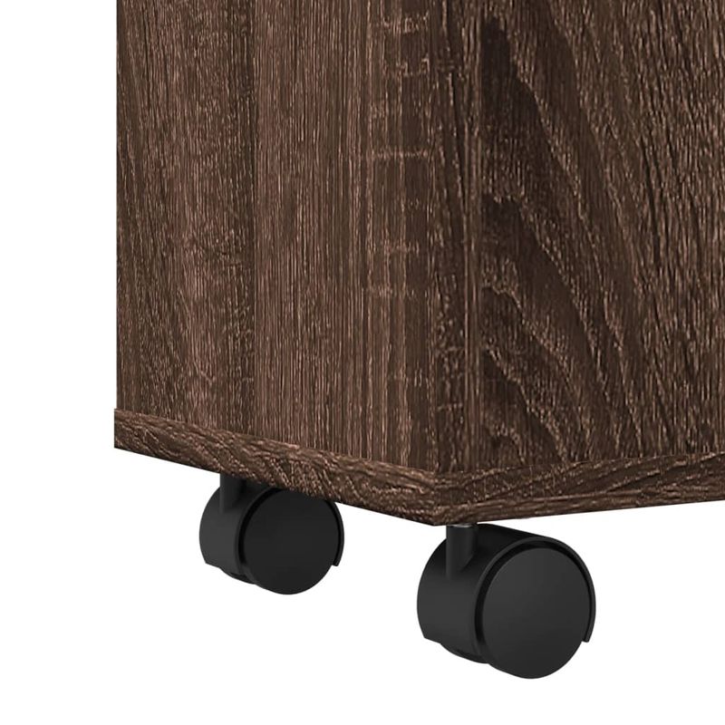 Casa si Gradina - Mobilier - Dulapuri si sifoniere - Dulapuri - Dulap de baie ingust cu roti, stejar maro, lemn prelucrat - Infinity.ro