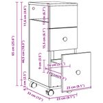 Casa si Gradina - Mobilier - Dulapuri si sifoniere - Dulapuri - Dulap de baie ingust cu roti, stejar maro, lemn prelucrat - Infinity.ro