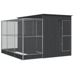 Petshop - Accesorii petshop - Culcusuri si custi - Tarcuri si colivii - Voliera de pasari cu extensie, argintiu, 290x303x216 cm, otel - Infinity.ro