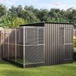 Petshop - Accesorii petshop - Culcusuri si custi - Tarcuri si colivii - Voliera de pasari cu extensie, argintiu, 290x303x216 cm, otel - Infinity.ro