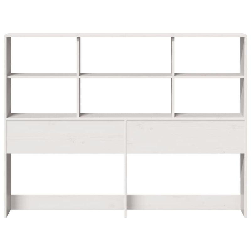 Casa si Gradina - Mobilier - Paturi si accesorii - Accesorii paturi - Tablie de pat cu depozitare alb 120 cm lemn masiv de pin - Infinity.ro