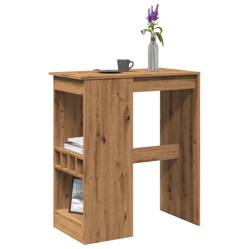 Casa si Gradina - Mobilier - Mese si birouri - Mese bucatarie si dining - Masa de bar cu rafturi, stejar artizanal 90x47,5x103,5 cm lemn - Infinity.ro