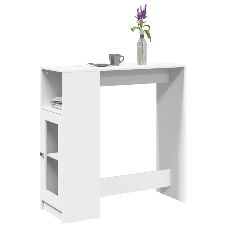 Casa si Gradina - Mobilier - Mese si birouri - Mese bucatarie si dining - Masa de bar cu rafturi, alb, 101x40x103,5 cm, lemn prelucrat - Infinity.ro