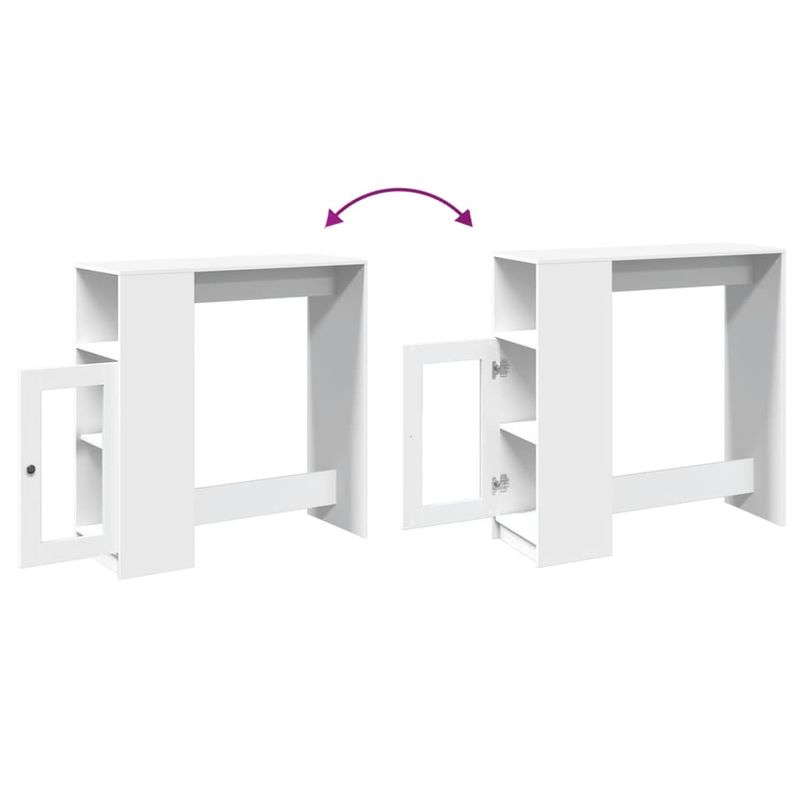 Casa si Gradina - Mobilier - Mese si birouri - Mese bucatarie si dining - Masa de bar cu rafturi, alb, 101x40x103,5 cm, lemn prelucrat - Infinity.ro