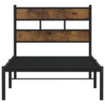 Casa si Gradina - Mobilier - Paturi si accesorii - Paturi - Cadru pat metalic fara saltea, stejar fumuriu, 80x200 cm - Infinity.ro