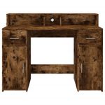 Casa si Gradina - Mobilier - Mese si birouri - Birouri - Birou cu lumini LED stejar fumuriu 120x55x91 cm lemn prelucrat - Infinity.ro