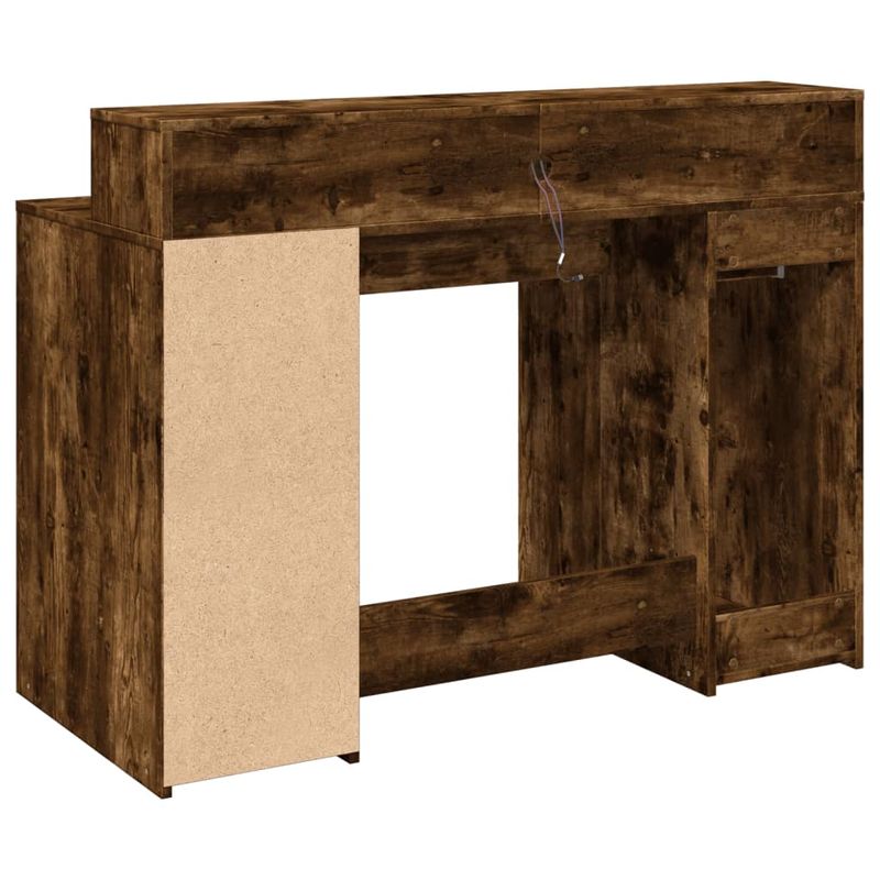 Casa si Gradina - Mobilier - Mese si birouri - Birouri - Birou cu lumini LED stejar fumuriu 120x55x91 cm lemn prelucrat - Infinity.ro