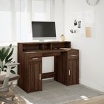 Casa si Gradina - Mobilier - Mese si birouri - Birouri - Birou cu lumini LED, stejar maro, 120x55x91 cm, lemn prelucrat - Infinity.ro