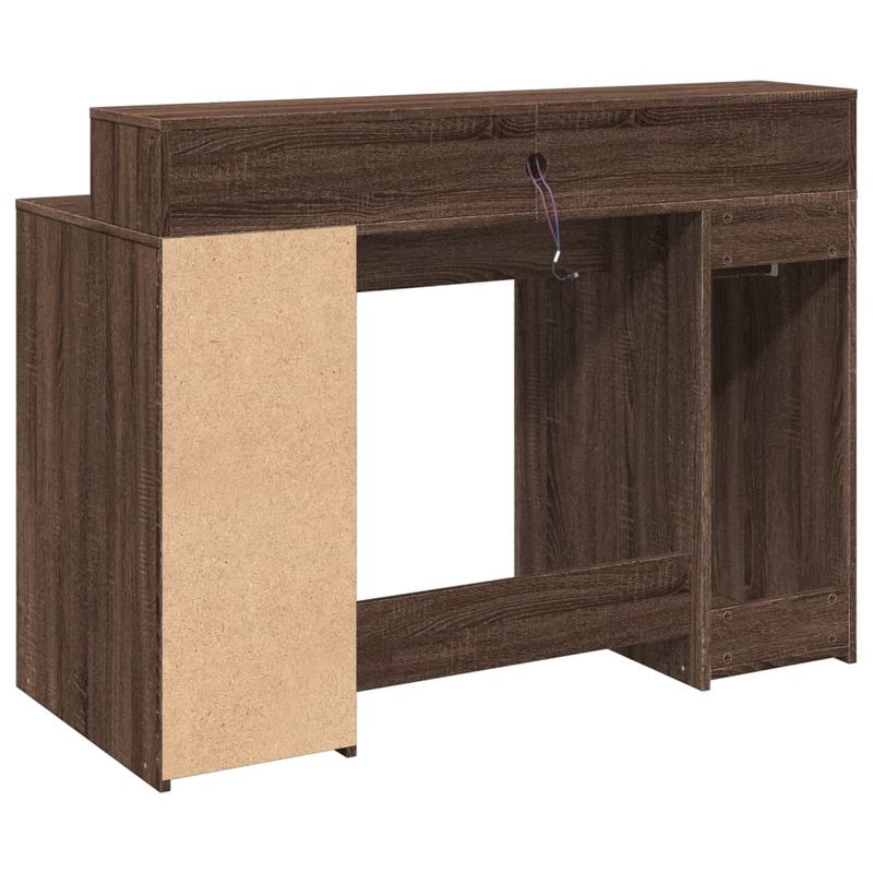 Casa si Gradina - Mobilier - Mese si birouri - Birouri - Birou cu lumini LED, stejar maro, 120x55x91 cm, lemn prelucrat - Infinity.ro