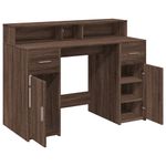 Casa si Gradina - Mobilier - Mese si birouri - Birouri - Birou cu lumini LED, stejar maro, 120x55x91 cm, lemn prelucrat - Infinity.ro