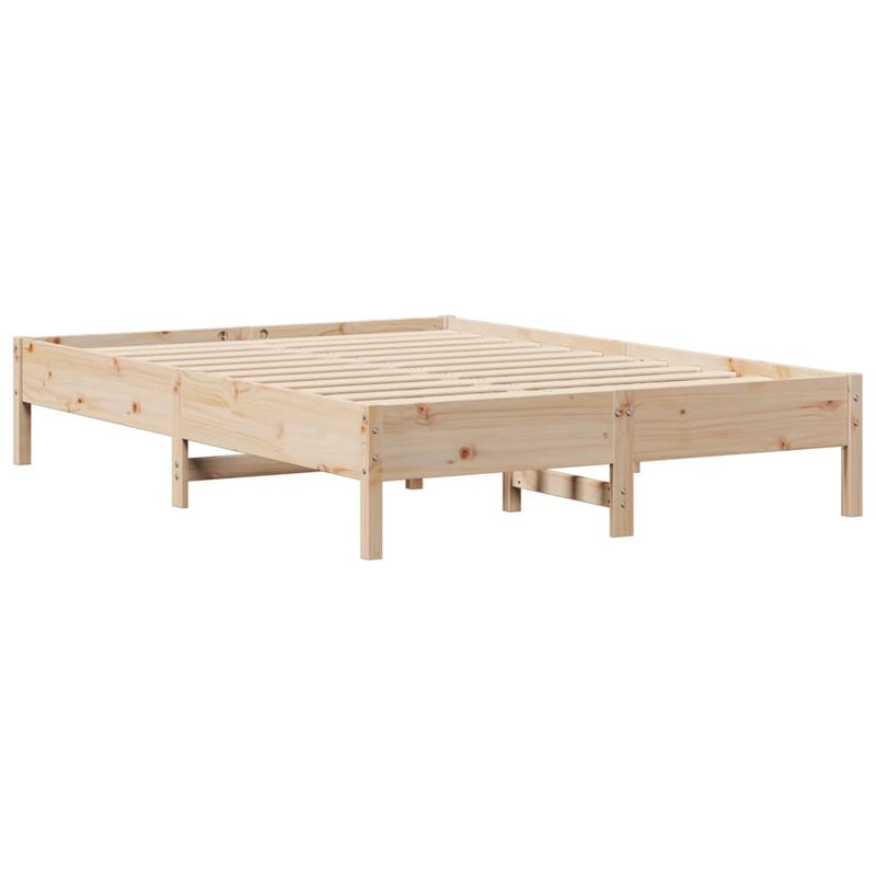 Casa si Gradina - Mobilier - Paturi si accesorii - Paturi - Pat cu biblioteca fara saltea, 140x200 cm, lemn masiv de pin - Infinity.ro