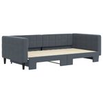 Casa si Gradina - Mobilier - Paturi si accesorii - Paturi - Pat de zi cu extensie, gri inchis, 100x200 cm, catifea - Infinity.ro
