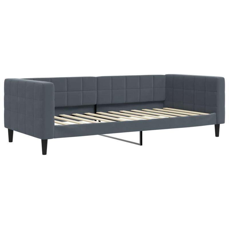 Casa si Gradina - Mobilier - Paturi si accesorii - Paturi - Pat de zi cu extensie, gri inchis, 100x200 cm, catifea - Infinity.ro