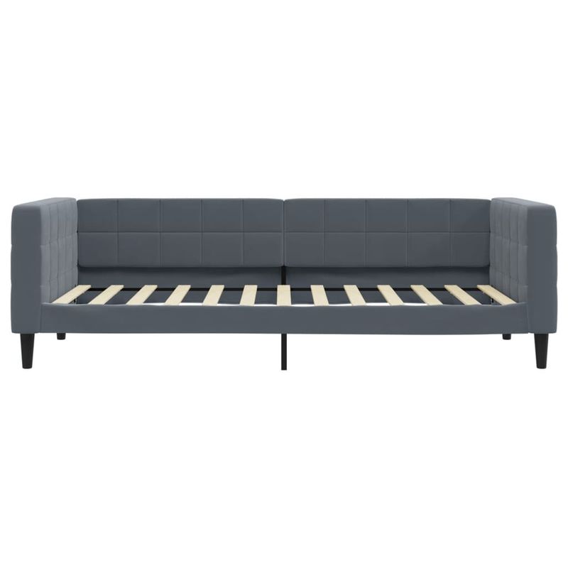 Casa si Gradina - Mobilier - Paturi si accesorii - Paturi - Pat de zi cu extensie, gri inchis, 100x200 cm, catifea - Infinity.ro