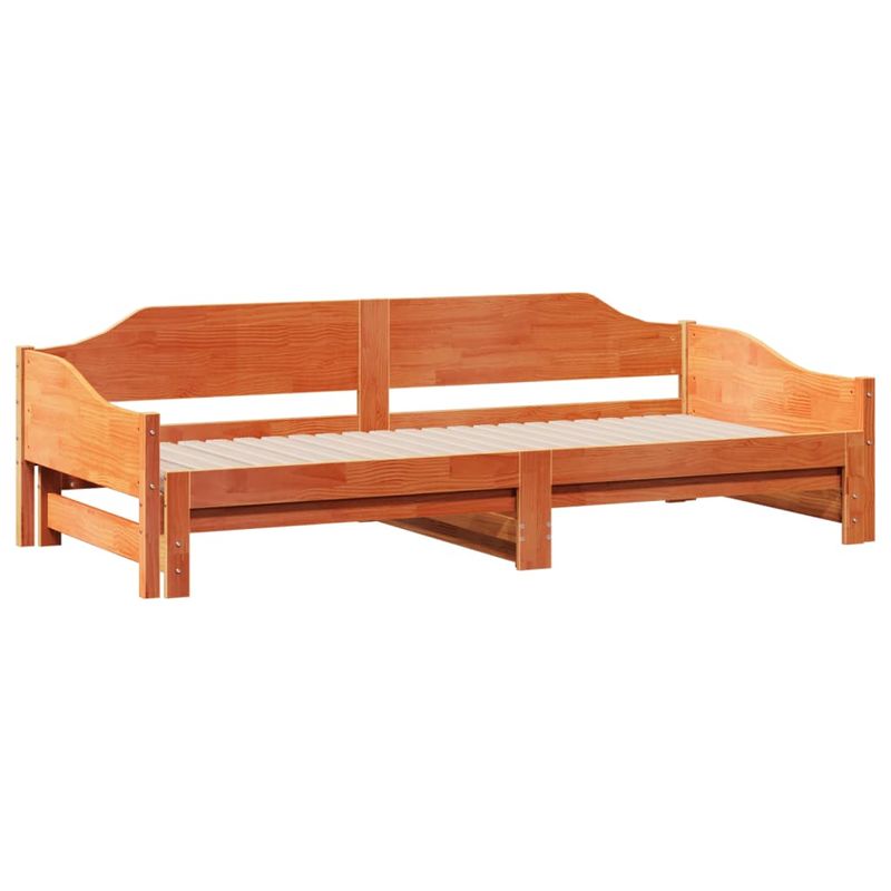 Casa si Gradina - Mobilier - Paturi si accesorii - Paturi - Pat de zi cu extensie, maro ceruit, 90x200cm, lemn masiv de pin - Infinity.ro