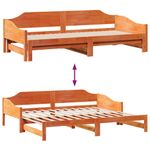 Casa si Gradina - Mobilier - Paturi si accesorii - Paturi - Pat de zi cu extensie, maro ceruit, 90x200cm, lemn masiv de pin - Infinity.ro