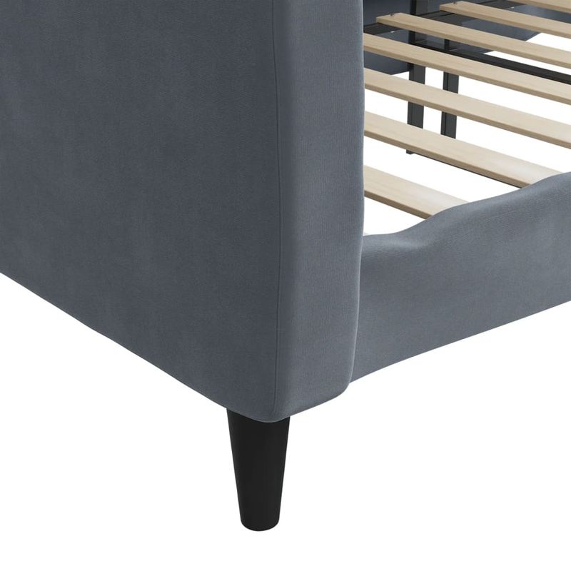 Casa si Gradina - Mobilier - Paturi si accesorii - Paturi - Cadru de pat, gri inchis, 100x200 cm, catifea - Infinity.ro