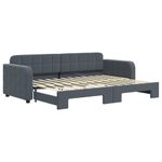 Casa si Gradina - Mobilier - Paturi si accesorii - Paturi - Pat de zi cu extensie, gri inchis, 80x200 cm, catifea - Infinity.ro