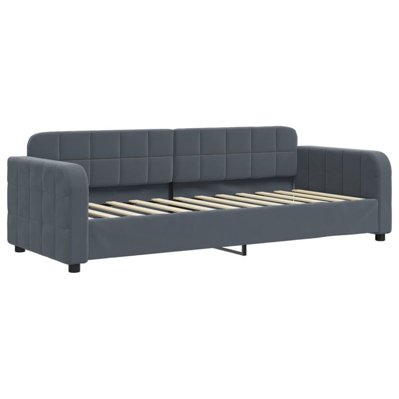 Casa si Gradina - Mobilier - Paturi si accesorii - Paturi - Pat de zi cu extensie, gri inchis, 80x200 cm, catifea - Infinity.ro