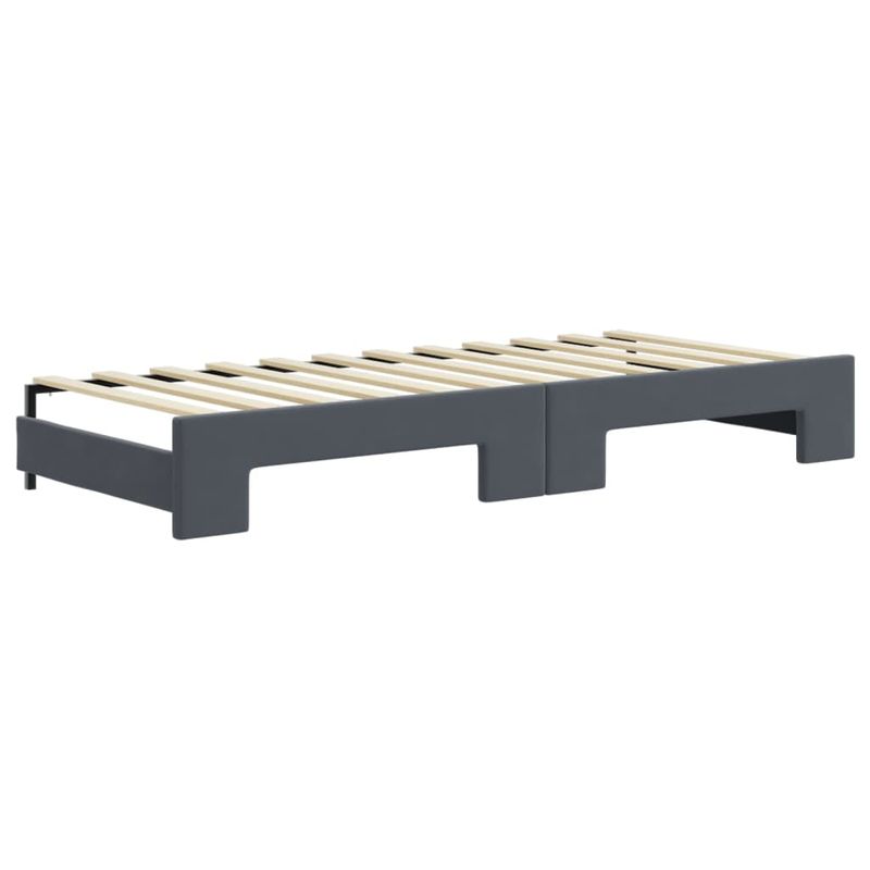 Casa si Gradina - Mobilier - Paturi si accesorii - Paturi - Pat de zi cu extensie, gri inchis, 80x200 cm, catifea - Infinity.ro