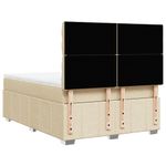 Casa si Gradina - Mobilier - Paturi si accesorii - Paturi - Pat continental cu saltea, crem, 140x200 cm, material textil - Infinity.ro
