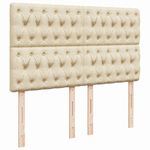 Casa si Gradina - Mobilier - Paturi si accesorii - Paturi - Pat continental cu saltea, crem, 140x200 cm, material textil - Infinity.ro