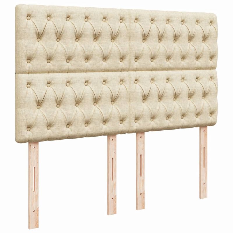 Casa si Gradina - Mobilier - Paturi si accesorii - Paturi - Pat continental cu saltea, crem, 140x200 cm, material textil - Infinity.ro