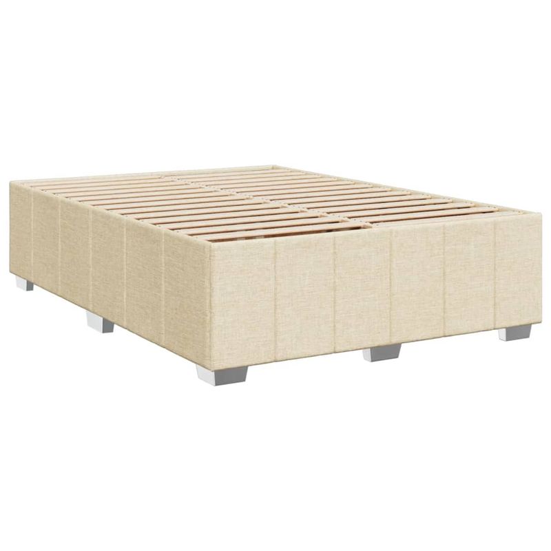 Casa si Gradina - Mobilier - Paturi si accesorii - Paturi - Pat continental cu saltea, crem, 140x200 cm, material textil - Infinity.ro