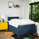 Casa si Gradina - Mobilier - Paturi si accesorii - Paturi - Pat box spring cu saltea, albastru, 120x190 cm, material textil - Infinity.ro