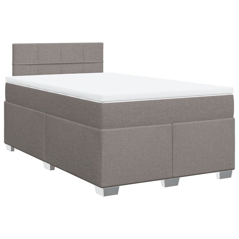 Casa si Gradina - Mobilier - Paturi si accesorii - Paturi - Pat box spring cu saltea, taupe, 120x190 cm material textil - Infinity.ro