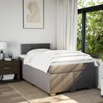 Casa si Gradina - Mobilier - Paturi si accesorii - Paturi - Pat box spring cu saltea, taupe, 120x190 cm material textil - Infinity.ro