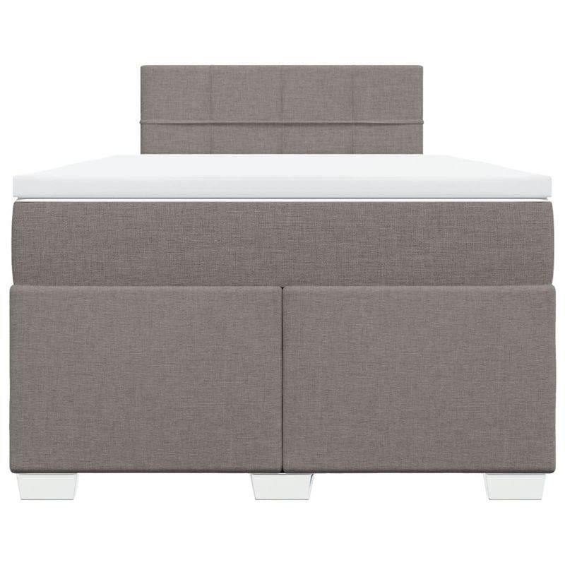 Casa si Gradina - Mobilier - Paturi si accesorii - Paturi - Pat box spring cu saltea, taupe, 120x190 cm material textil - Infinity.ro