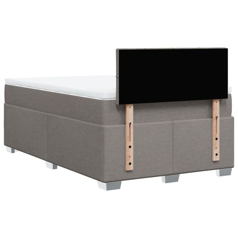 Casa si Gradina - Mobilier - Paturi si accesorii - Paturi - Pat box spring cu saltea, taupe, 120x190 cm material textil - Infinity.ro