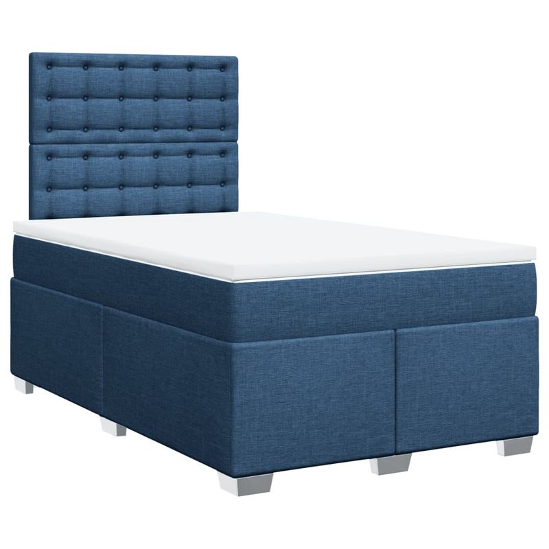 Casa si Gradina - Mobilier - Paturi si accesorii - Paturi - Pat box spring cu saltea, albastru, 120x190 cm, material textil - Infinity.ro