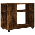 Casa si Gradina - Mobilier - Mese si birouri - Mese living - Masa laterala cu roti stejar fumuriu 70x35x60 cm lemn compozit - Infinity.ro